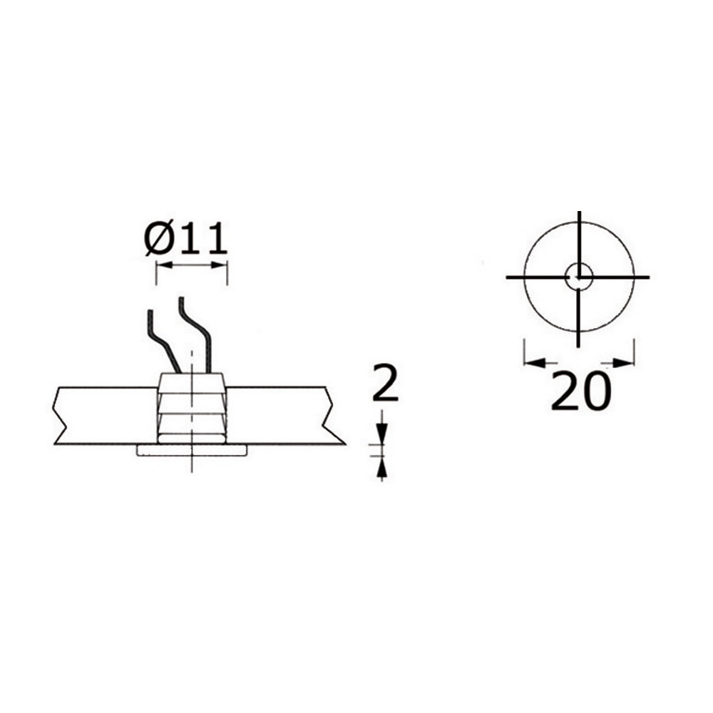 Mini Luce di Cortesia “Apus-R” 12/24V Ø20mm - immagine 3